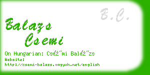 balazs csemi business card